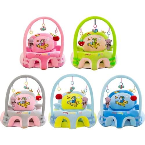 Baby Sofa School Seat Cover With Rattle Toy Infant Sofa Seat Cover Cartoon Plush Safety Support Chair Without Cotton