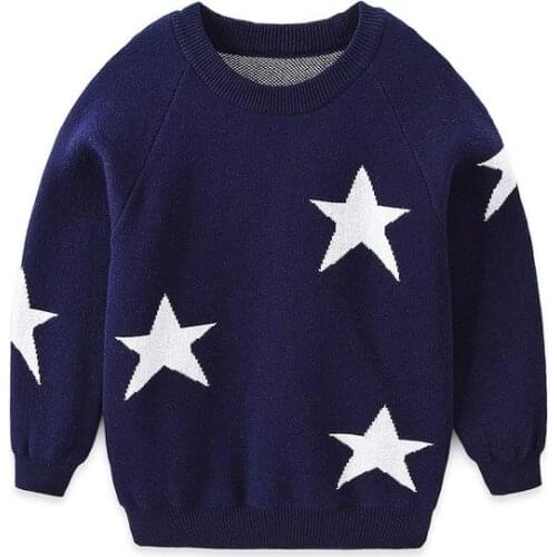 Childrens sweater boys' and girls' round neck cotton sweater thick