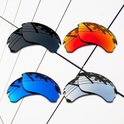 E.O.S 4 Pairs Black & Silver & Ice Blue & Fire Red Polarized Replacement Lenses for Oakley Si Speed Jacket OO9228 Sunglasses