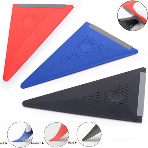 FOSHIO 3pcs Vinyl Wrapping Squeegee Car Accessories Window Tint Tool Kit Carbon Fiber Film Stickers Install Scraper Soft Edge