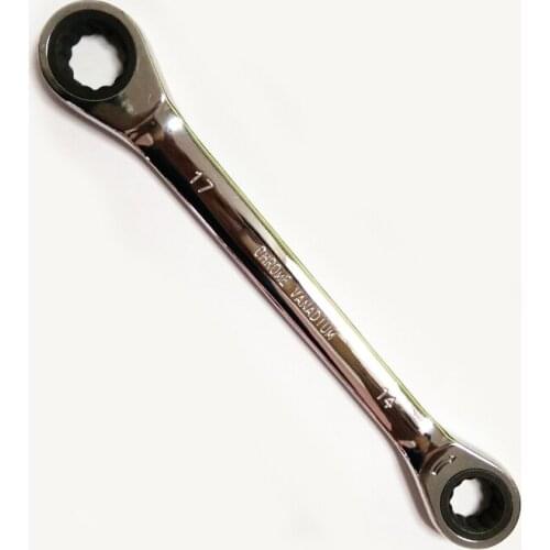 14*17mm One-way Double Headed Ratchet Wrench High Quality CR-V 72 Teech Universal Ratchet Handle Wrench Hand Tools for Car