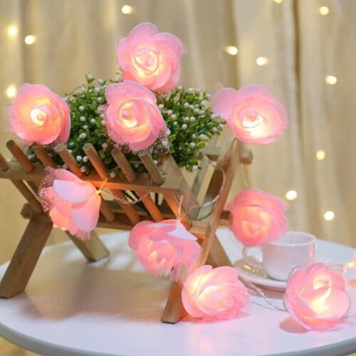 Classic lace rose string light led, Handmade flower holiday string lighting, Wedding party light decoration,Flower arrangement