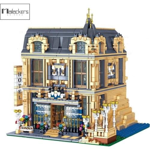 Mailackers City Building Garden Hotel House Modular Building Block City Street View Shop Bricks Toys For Children Gifts 2099 PCS