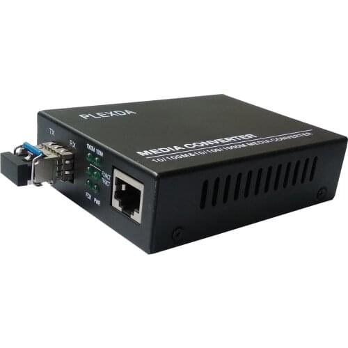 Plexda SM LC Gigabit Fiber Media Converter - 20km(12.42Miles) to UTP Cat5e Cat6 10/100/1000M RJ45 – Auto Sensing - Jumbo- LFP