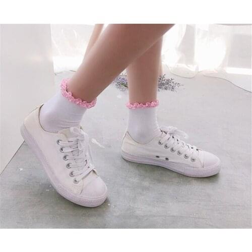 Sweet Socks Girls Solid Color Lace Novelty Women Fashion Cute Socks Lady B734