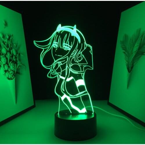 Darling In The Franxx Anime LED Light Zero Two for Child Birthday Gift Bedroom Decor Night Light Room Acrylic 3D Table Lamp