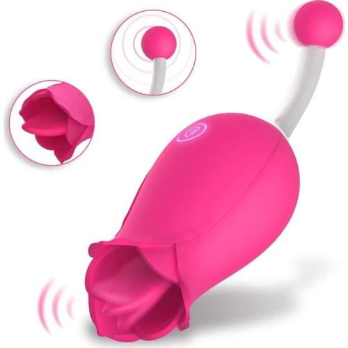 Powerful High-Frequency Vibration G-Spot Rose Clitoral Licking Vibrator Tongue Stimulator Vaginal Breast Nipple Massager Sex Toy