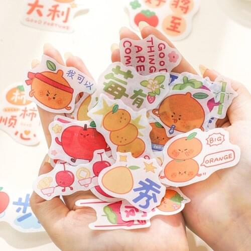 Fruit Different patterns Cute cartoon stationery stickers Adhesive Art Paper Sticker Diary Decoration Label Sticker