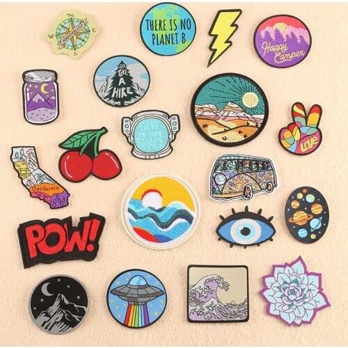 50pcs/Lot Embroidery Patches Letters Clothing Decoration Accessories Diy Iron Heat Transfer Applique Iron on Transfer