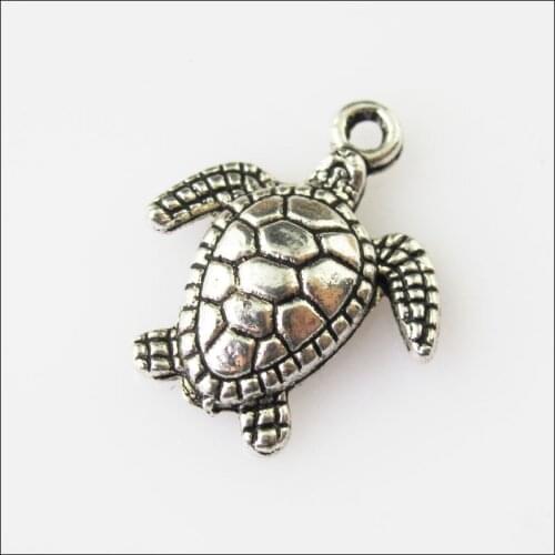 New 20Pcs Tibetan Silver Color Animal Tortoise Turtle Charms Pendants 15x17.5mm