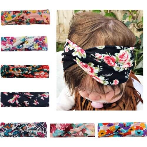 New Fashion Childrens Fashion Printing Bow Headband Baby Soft Skin-Friendly Headwear Headscarf baby headbands