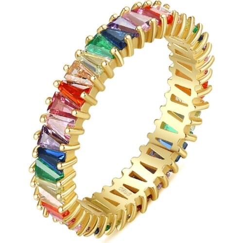 Charming S925 pure silver color zirconium ring womens Retro color zircon ring