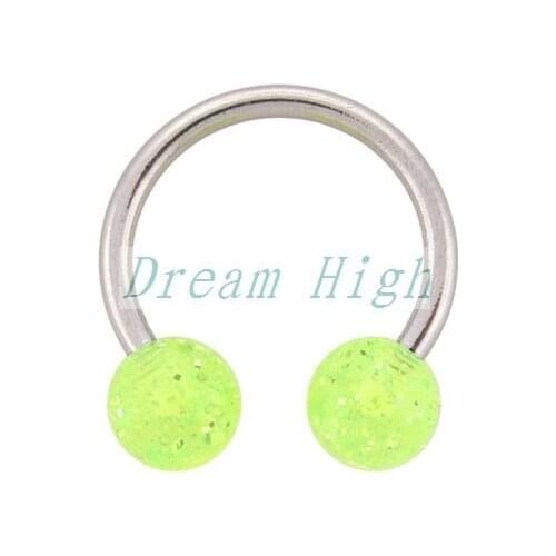 Wholesale Glitter Horseshoe Circular Barbell Fashion Sexy Body Jewelry 100pcs/lot Free Shipping