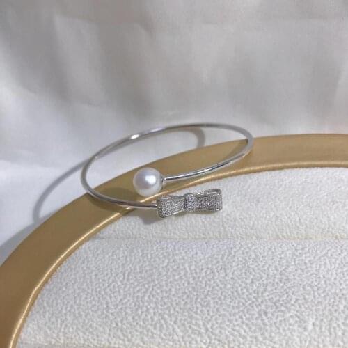 Bow Knot 925 Sterling Silver Bangle Settings Findings Mountings Base Parts Bangle for Crystal Agate Pearls Jade Coral Beads