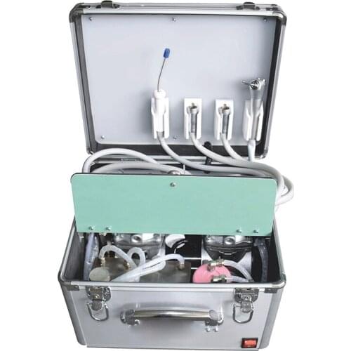 Aluminium Box Portable Dental Treatment Unit with Drain bottle, Suction system and Foot Control