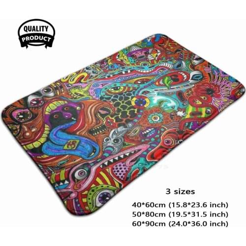 Psychedelic Abstract 8 Door Mat Foot Pad Home Rug Psychedelic Dmt Drug Acid Abstract