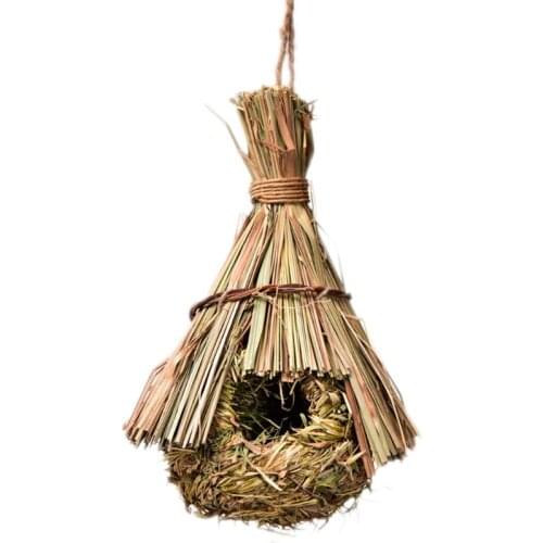 Birds Nest Natural Grass Egg Cage Outdoor Decorative Weaved Hanging Parrot Hous
