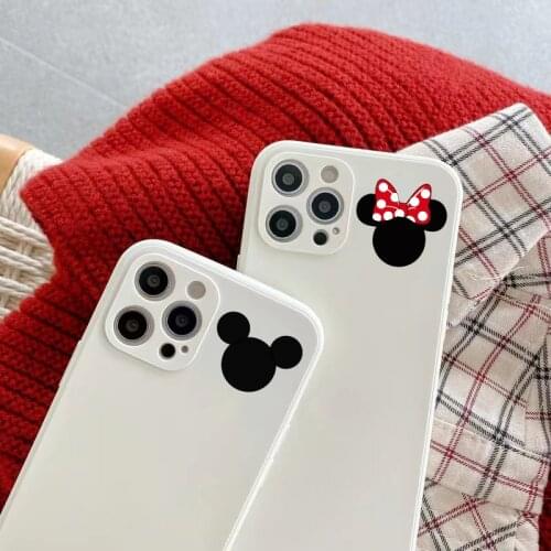 Cute Cartoon mouse Liquid silicone phone Case For iPhone 12MINI 7 8 Plus X XR 11 12 Pro 12promax XS Max Camera Lens Protect Capa