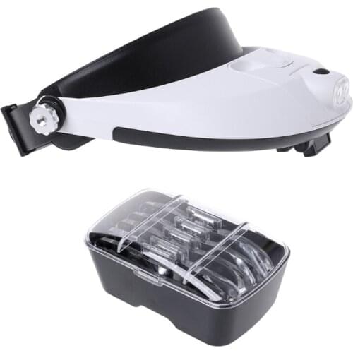AIMOMETER LED Lamp Light Headband Headset Head Jeweler Magnifier Magnifying Glass Loup