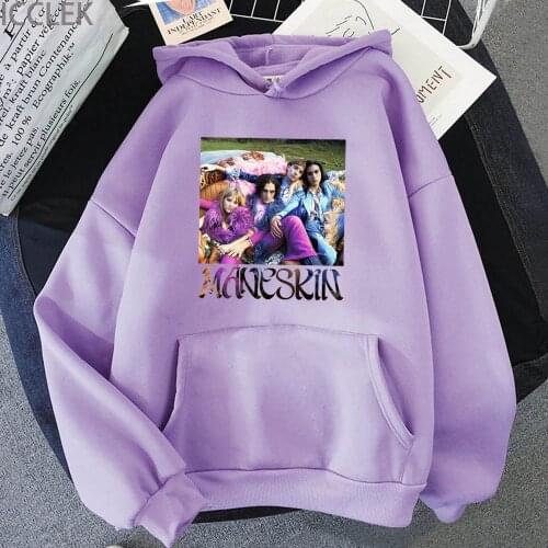 Maneskin Hoodie New Fashion Women Goth Loose O-Neck Casual Sweatshirts Hoodies Harajuku Fleece Pullovers Hoody Draw String Tops