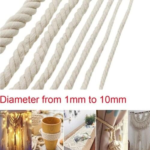 100% Cotton Rope Macrame Cords Beige Twisted String For Handmade Natural DIY Home Wedding Accessories Gift