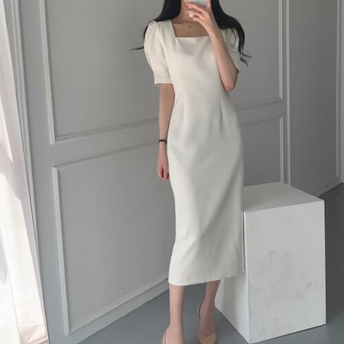 2021 New Summer Dress Women Solid Color Elegant Vestidos Business Party Dresses Bodycon Work Office Lady Female Dress 15446