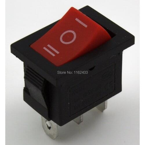 10pcs / lot KCD1-103 perforate 19 x 13 mm 3 pin ON - OFF - ON boat rocker switch power switch with black / white color
