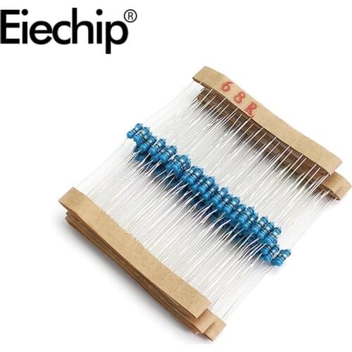 100pcs/lot 1/4W 1% Metal film resistor 68R 0.25W resistance 68 ohm Throught Hole