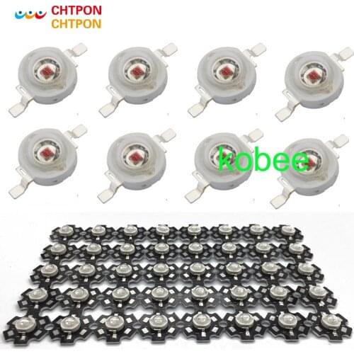 100pcs High Power LED 3W Grow LED 660nm Deep Red SMD Diode COB DIY Grow Light For Plant Fruit Growth