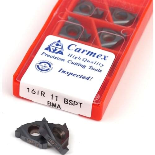 100% High quality 16ER 11BSPT 14BSPT 19BSPT BMA carbide Blade thread turning Tool 16IR CNC Lathe tool For stainless steel
