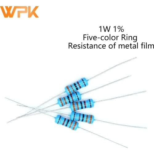 20Pcs 1W Metal Film Resistor 0R-22M 1% Tolerance 1R 1.8R 2.4R 3R 3.6R 7.5R 13R 18R 24R 39R 68R 100R 120R 160R 10 Ohm Resistance