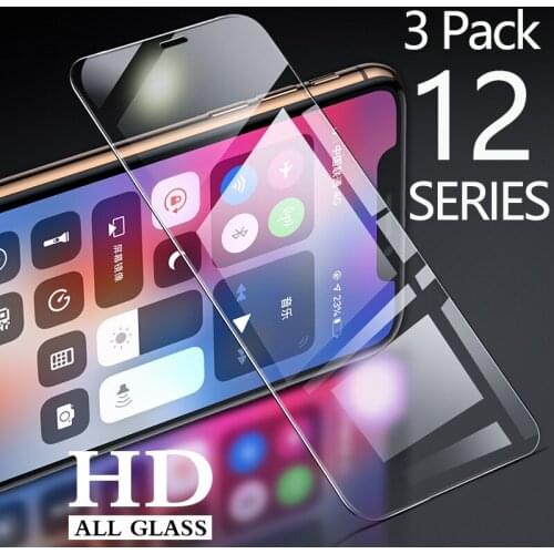 3Pack Tempered Glass For Apple Iphone 12pro Max 12 pro 12promax Screenprotector Case Protection Iphone12 Mini Verre Film Glas 9h