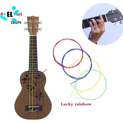 4-6pcs/set Nylon Rainbow Colorful Ukulele Strings Durable Replacement Part For Ukulele Guitar Musical Instrument Accessorie