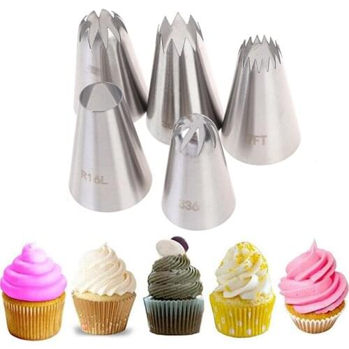 5Pcs/6pcs/7pcs/set Stainless Steel Kitchen Gadgets Fondant Decor Cake Decoration Set Cookies Supplies Icing Piping Pastry Nozzle