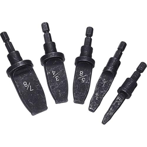 5pcs UK 1/4"-7/8" Metal Swaging Tool Drill Bit Copper Pipe Swaging Tube Expander Tool Drill Set For Air Conditioning Forging