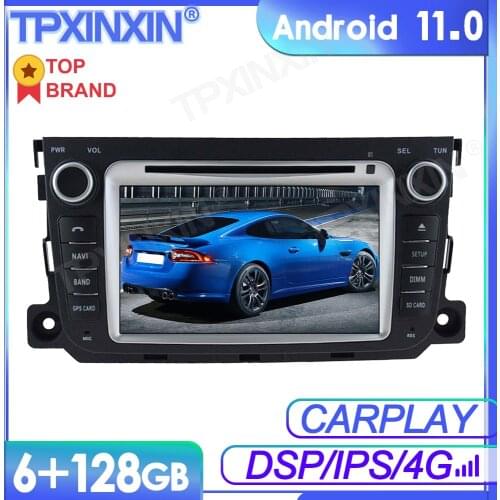 6+128GB Android 11 For Mercede-Benz SMART 2013 Car Multimedia Player GPS Navi Audio Stereo Screen DVD Head Unit Tape Recorder