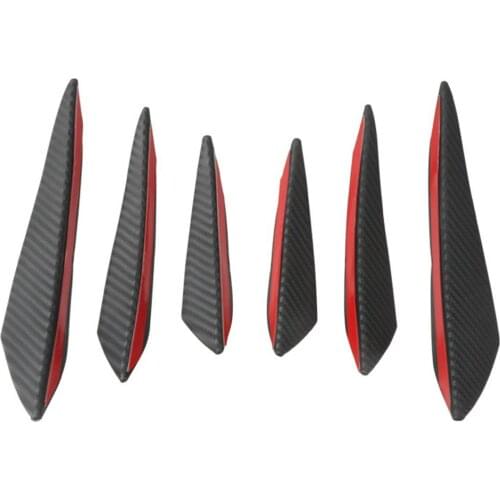 6PCS Universal Car Front Bumper Splitter Lip Spoiler Diffuser Guard Body Kit