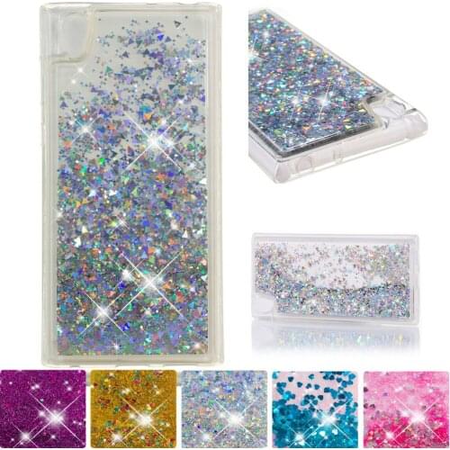 Glitter Case for Sony Xperia L1 L 1 Cute Bling Flow Liquid Quicksand Cover G3311 G3312 G3313 Soft Silicone Fitted Phone Cases