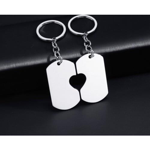 Stainless Steel Silver Plated Lovers Gift Wedding Favors Couple My Heart Keychain Fashion Keyring Key Fob Creative Key Chain