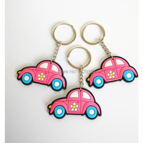 Free shipping 3pcs/lot PVC Vehicle Keychain for Party Gift Creative Gift Ring Key Holder Souvenirs/kids gift