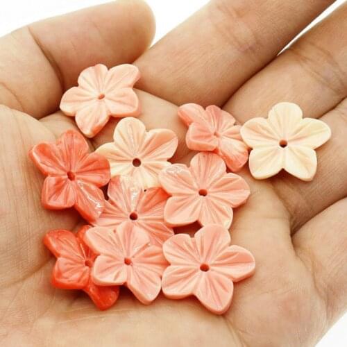 Artificial 10pcs Coral 20mm Three Shapes Flower Loose Beads for Charms Women Jewelry Making DIY Bracelet Necklace Accessories