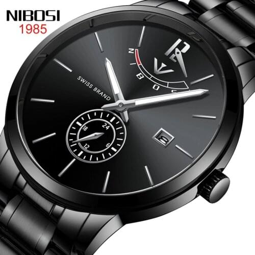 NIBOSI Men Watch Fashion Sport Quartz Clock Mens Watches Top Brand Luxury Stainless Steel Waterproof Watch Relogio Masculino