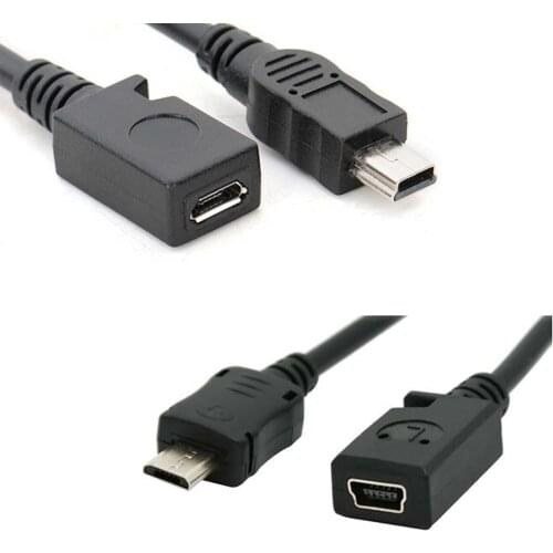 Mini USB male to Micro USB B feMale data charger cable adapter converter charger data cable