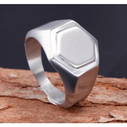 European and American fashion vintage stainless steel mens ring personality tide mens prismatic ring