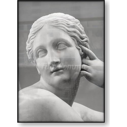 Reclining Naiad Sculpture Marble Statue Vintage Poster Antique Illustration Woman Face Canvas Print Wall Art Home Decor Design