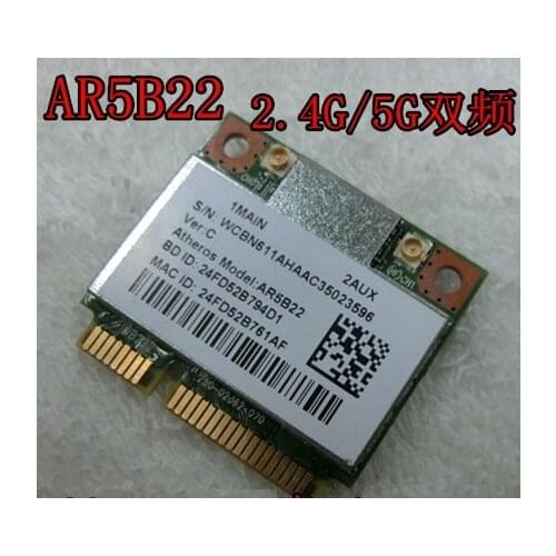 New Network Card For Atheros AR9462 AR5B22 WB222 Half Mini Pci-E WIFI for Bluetooth-compatible 4.0 Wireless 2.4G/5Ghz Card
