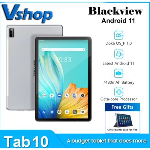 Blackview TAB 10 4GB+64GB Android 11 Tablet PC 10.1" MTK8768 Octa Core 1.8GHz 13MP WiFi& Bluetooth 4G 7480mAh Battery 1920 *120