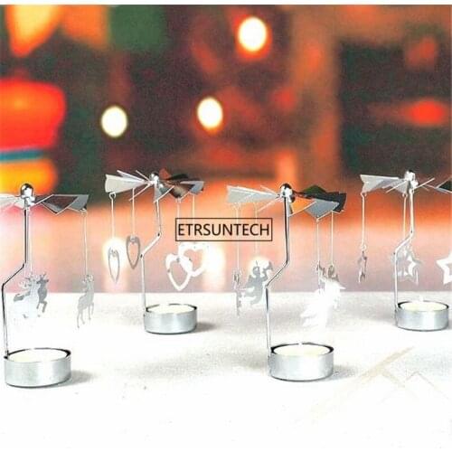 50Pcs Romantic Rotation Candlestick Candle Holders Tea Light Holder DIY Table Desk Decor Holiday Christmas Gift