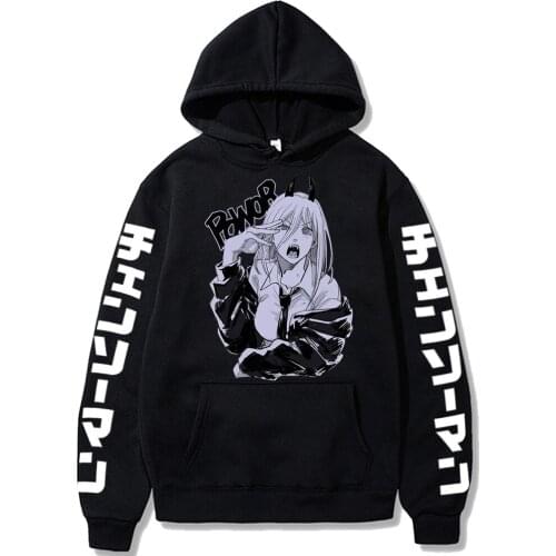 2021 Hot Manga Chainsaw Man Hoodies Sweatshirt Harajuku Cosplay Cool Power Graphic Print Unisex Men Women Loog Sleeve Sportswear