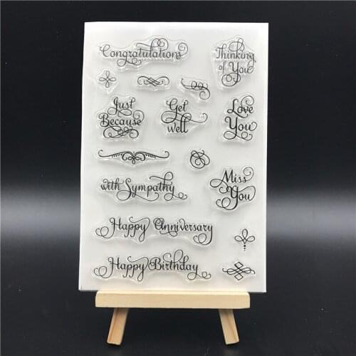 Words Transparent Clear Silicone Stamps for DIY Scrapbooking/Card Making/Kids Christmas Fun Decoration Supplies A766